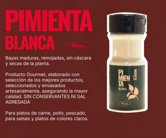 Pimienta Blanca Molida Gourmet 70g