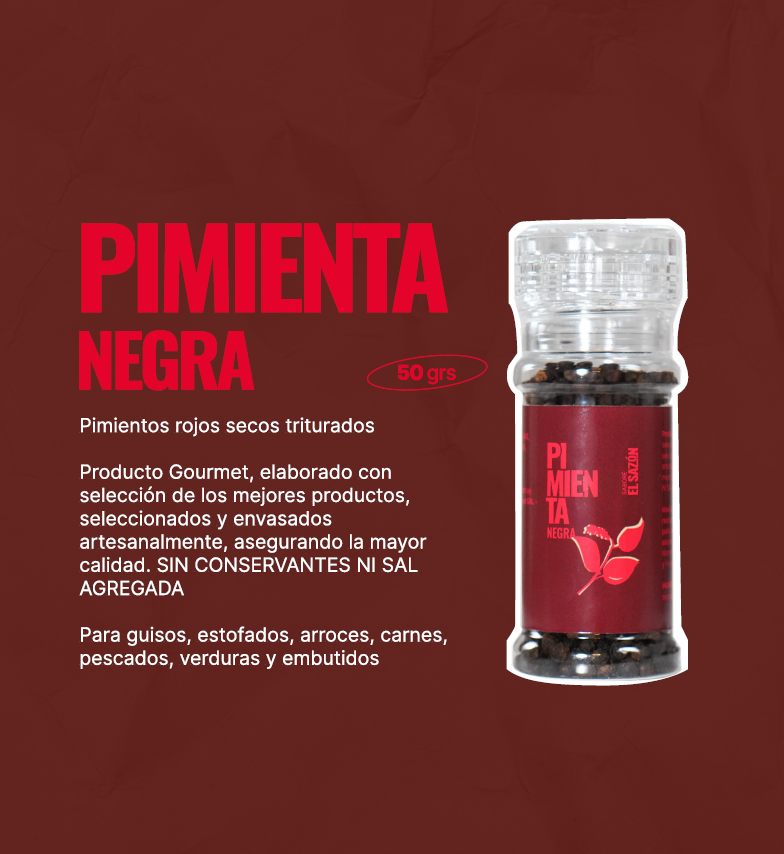 Pimienta Negra Grano Gourmet 50g